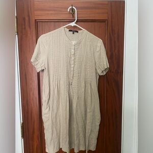 Quince Beige Button-Front Dress